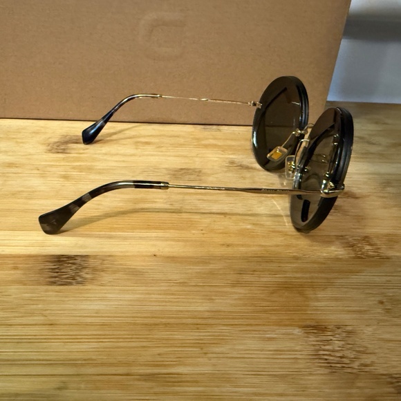 MIU MIU 62mm Layered Heart Round Sunglasses In Grey Mirror - NWOT - Picture 13 of 16